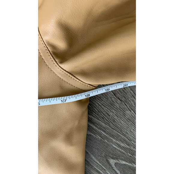 BLANK NYC Womens Brown Faux Leather Cropped Trucker Jacket Lined Size Small NWOT - Picture 10 of 10